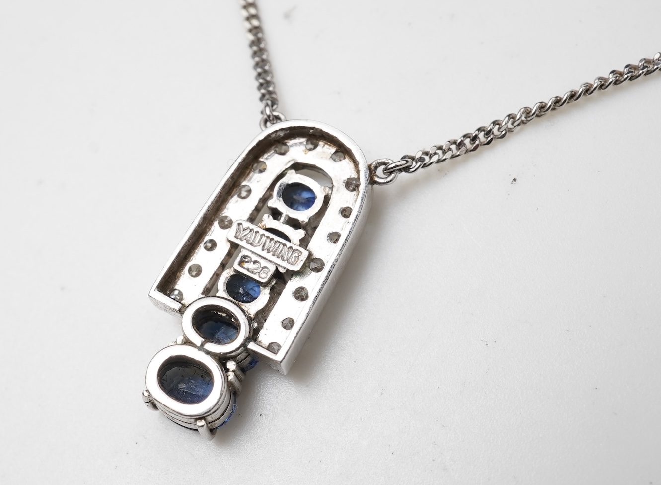 A sapphire and diamond demi-parure